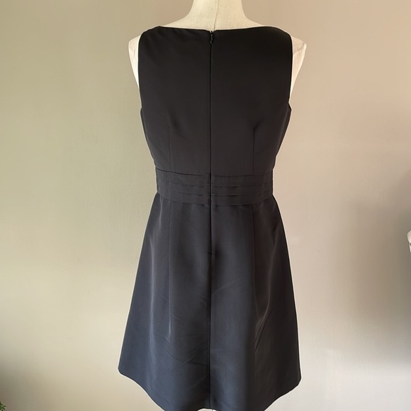 TAYLOR Fit and flare sleeveless BLACK cocktail dress zip back wide waistband 6 - Picture 5 of 13